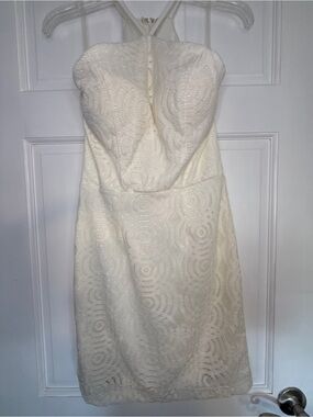 Windsor Ivory Strapless Lace Sheath Dress
